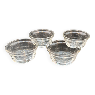 Lot de 4 ramequins en cristallin