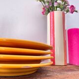 Set of 4 yellow dessert plates