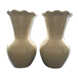 Pair of corrugated neck vases