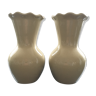 Pair of corrugated neck vases