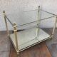 Pair of Old besides in brass and glass