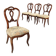 Set of 4 antique Louis-Philippe walnut chairs, upholstered seat, Italy, 19th century.