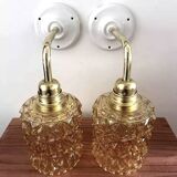 Pair of gold glass wall sconces