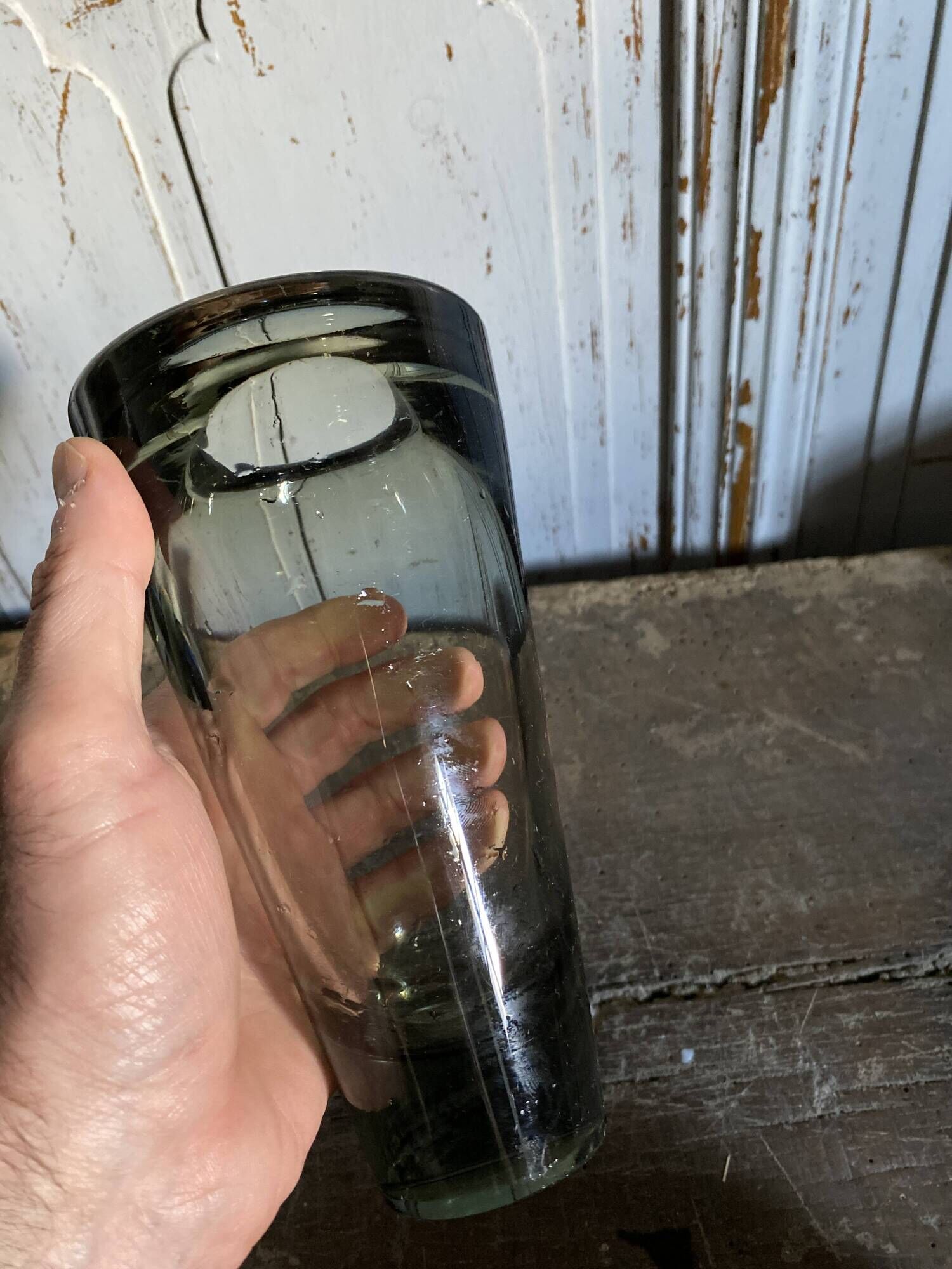 Danish Holmegaard blown glass vase