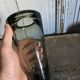 Danish Holmegaard blown glass vase