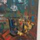 Original Swedish Oil on Canvas 'Still Life with Flowers' by Eric With