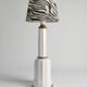 White Opaline Glass & Brass Heiberg Table Lamp, Denmark, Mid-19th century