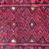 Tapis vintage fait main Ersari – 24 x 29 cm – Rouge éclatant - 1C970