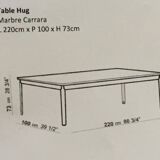 Contemporary HUG dining table by Arflex (marble/metal/oak)