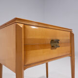 Mid-century modern pair of wooden nightstands, italy, 1960s