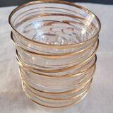 Vintage glassware set with gold filigree – 1960s