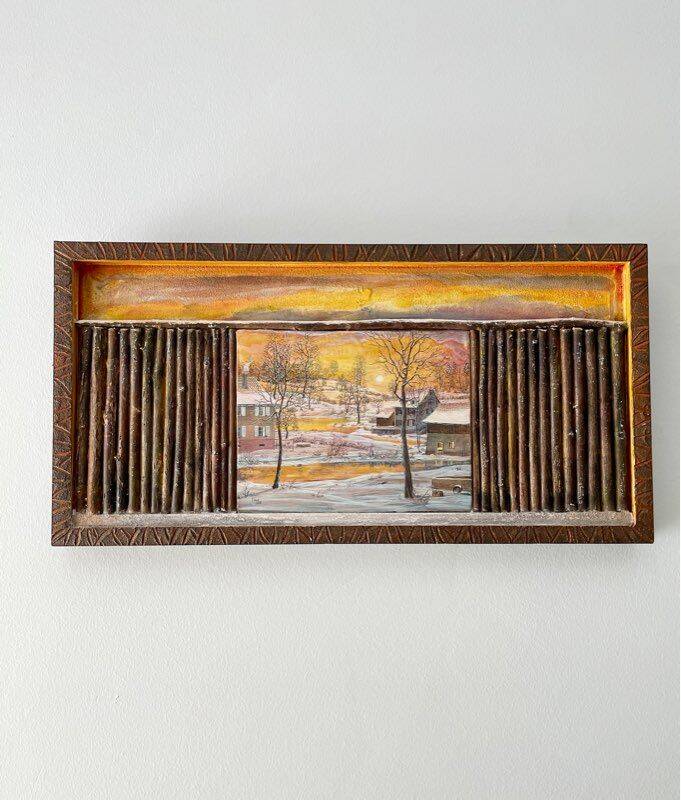 Painting "Chemin d'Or" 2003 - 45 x 23 cm