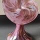 Volubilis vase in Murano glass. Pink speckled background. Height 21 cm.