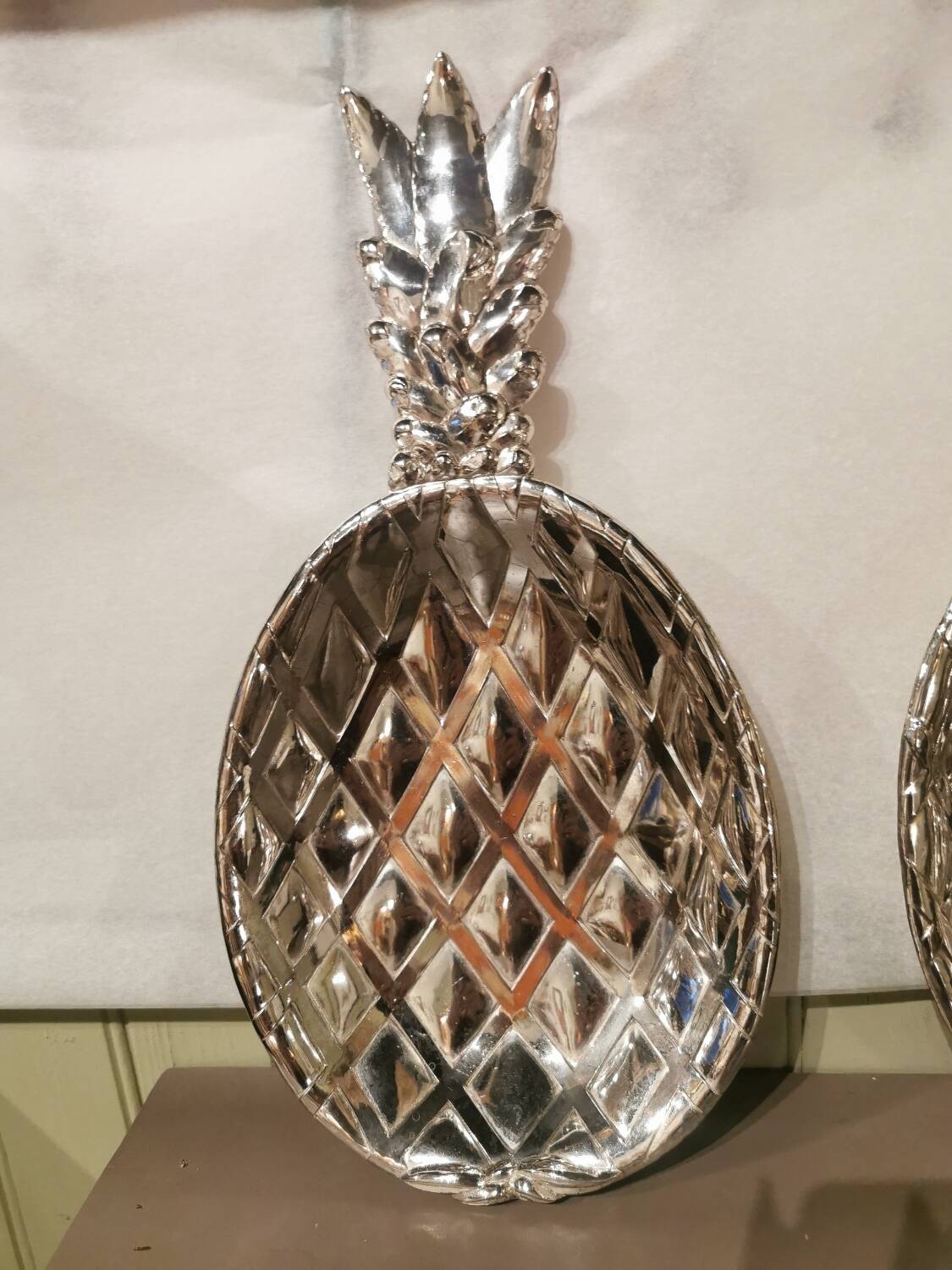 Pair of vintage pineapple serving platters