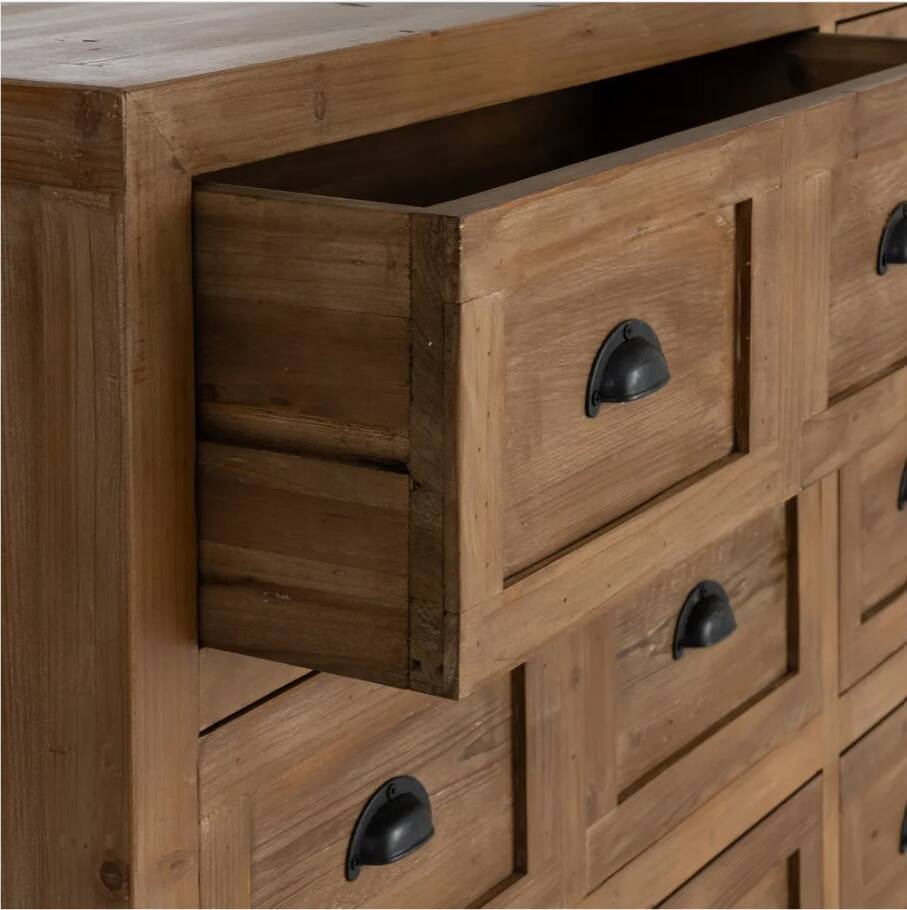 Commode en bois massif 6 tiroirs – campagne chic esprit meuble de métier