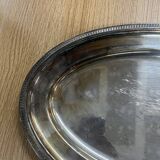 Oval tray in silver metal