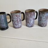 Lot of 4 vintage enamelled cups