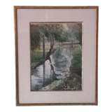 Watercolor signed-landscape