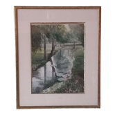 Watercolor signed-landscape