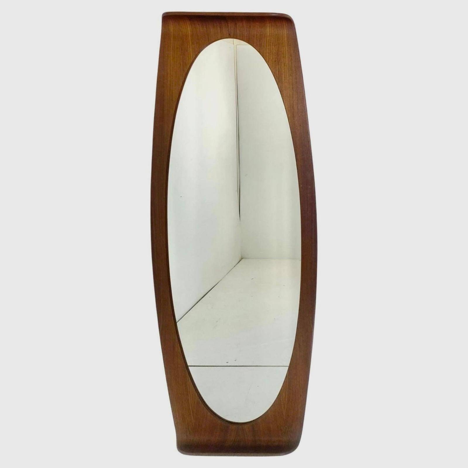 Mid Century Modern Wood Wall Mirror, Campo e Graffi, Italy 1950s