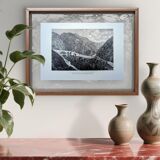 The Devil's Bridge, Schöllenen, vintage engraving, 1878.