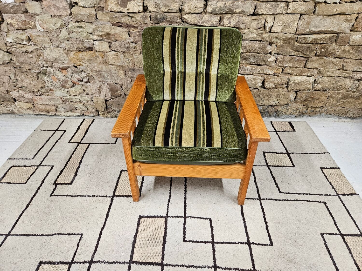 Pine fireside chair 1970