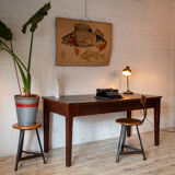 Antique table with 2 drawers in patina