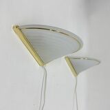 Set of Vintage Glass Wall Lamps with Gold Holder, 1970s