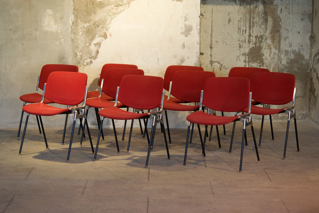 Set of ten Piretti chairs for Castelli publishing house