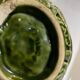 Vintage barbotine and majolica sauceboat