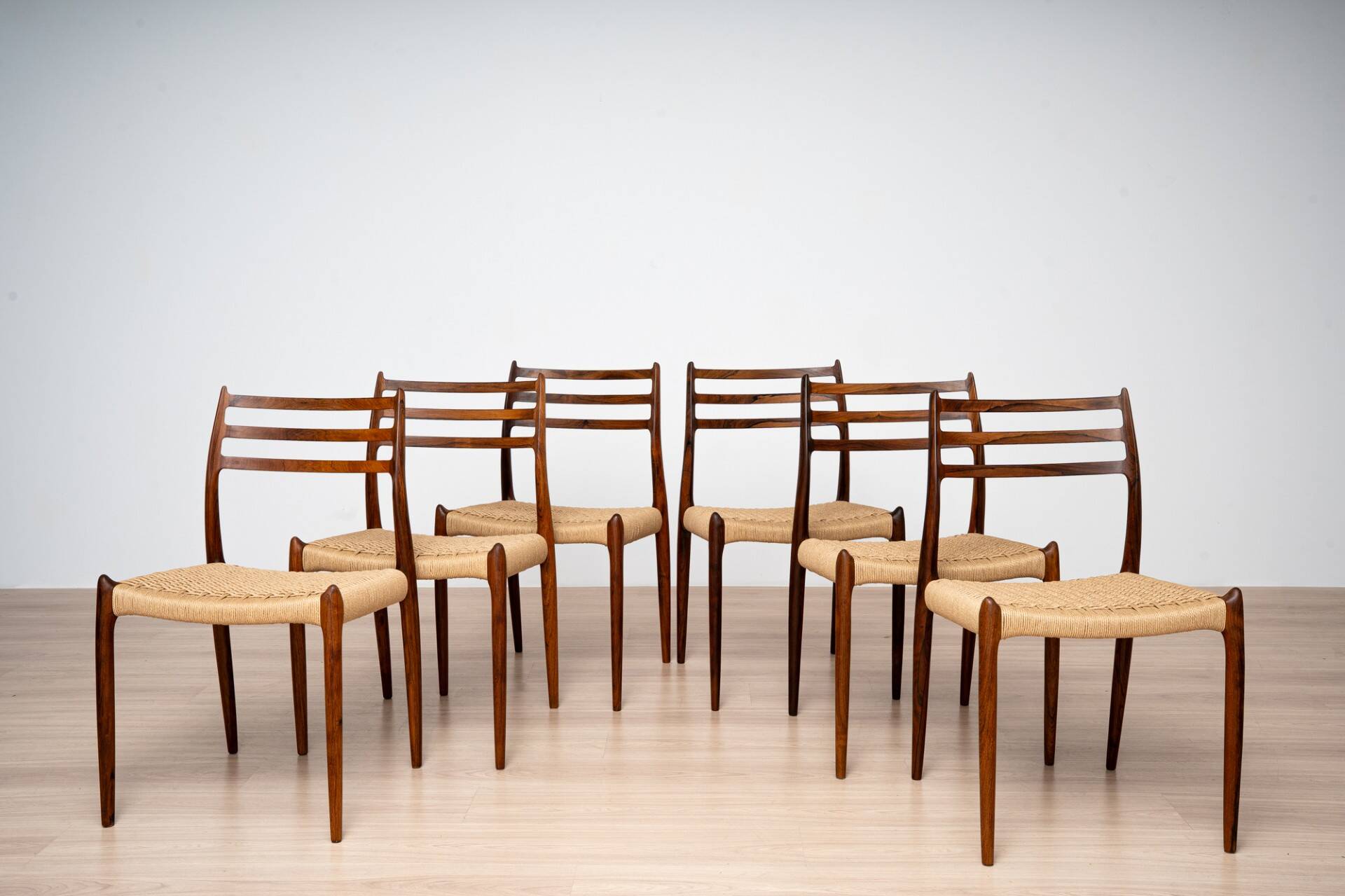 Niels Otto Møller Model 15 Dining Table with Six Model 78 Chairs, J.L. Møll