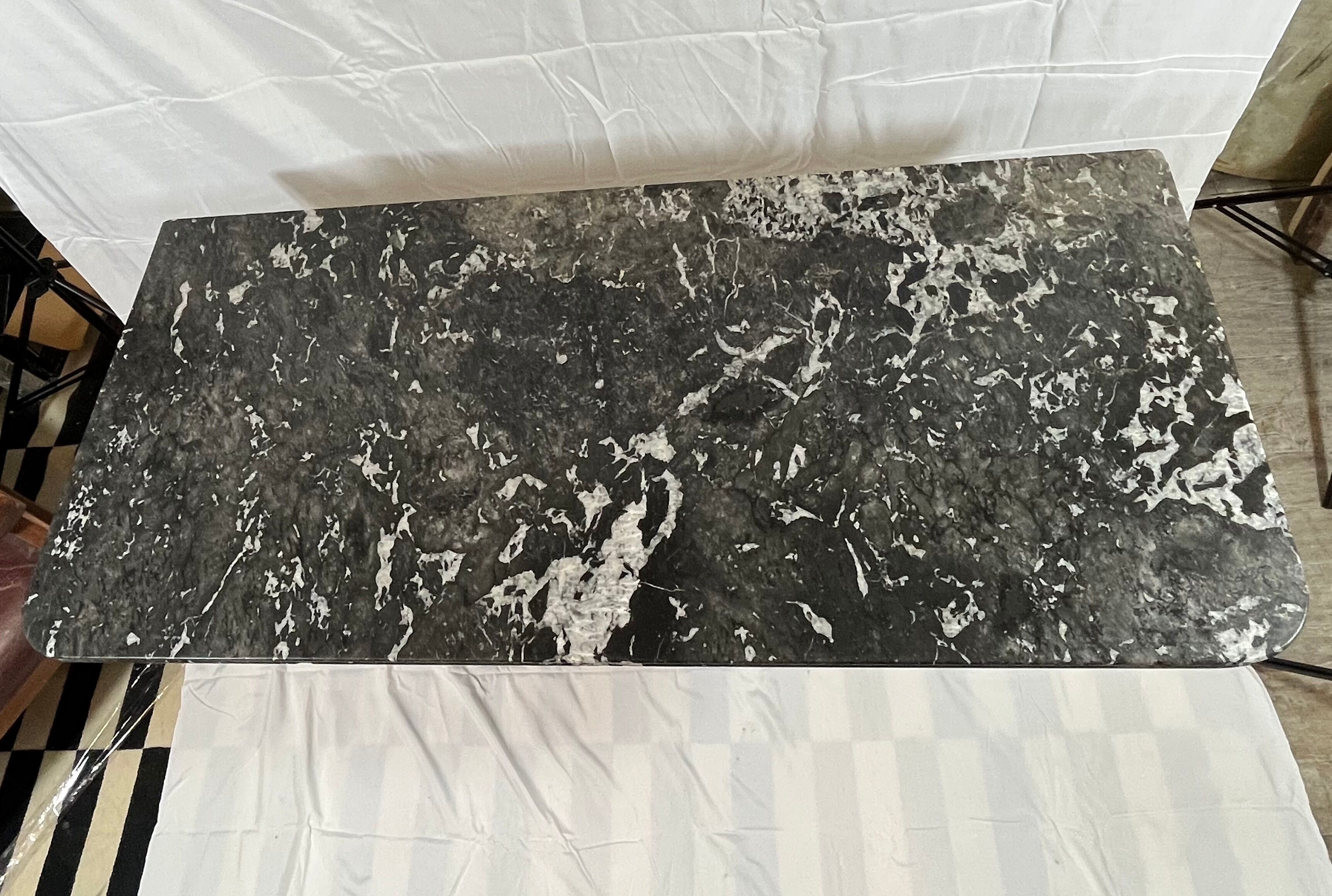 Marble and metal desk