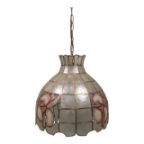 Large vintage capiz pendant light