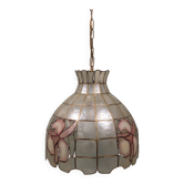 Large vintage capiz pendant light