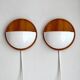 Wall lamps /wall sconce, pine wood / acryl marksljöd, sweden 1970s, pair