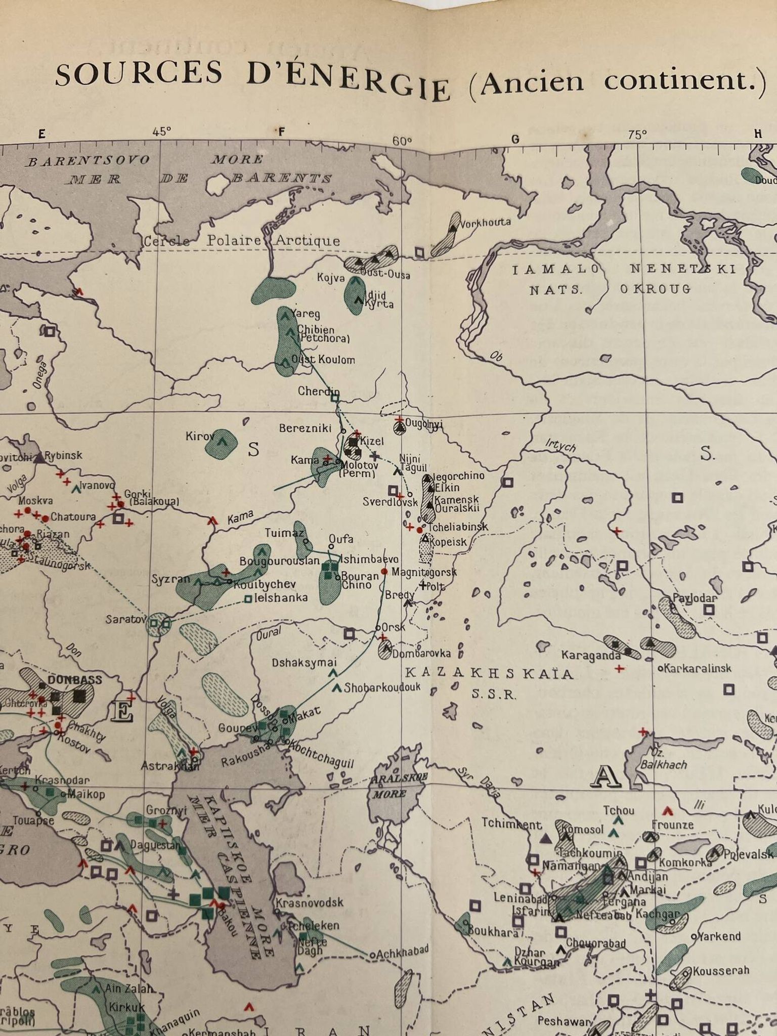 Sources d’énergie — Ancien continent | Carte thématique originale