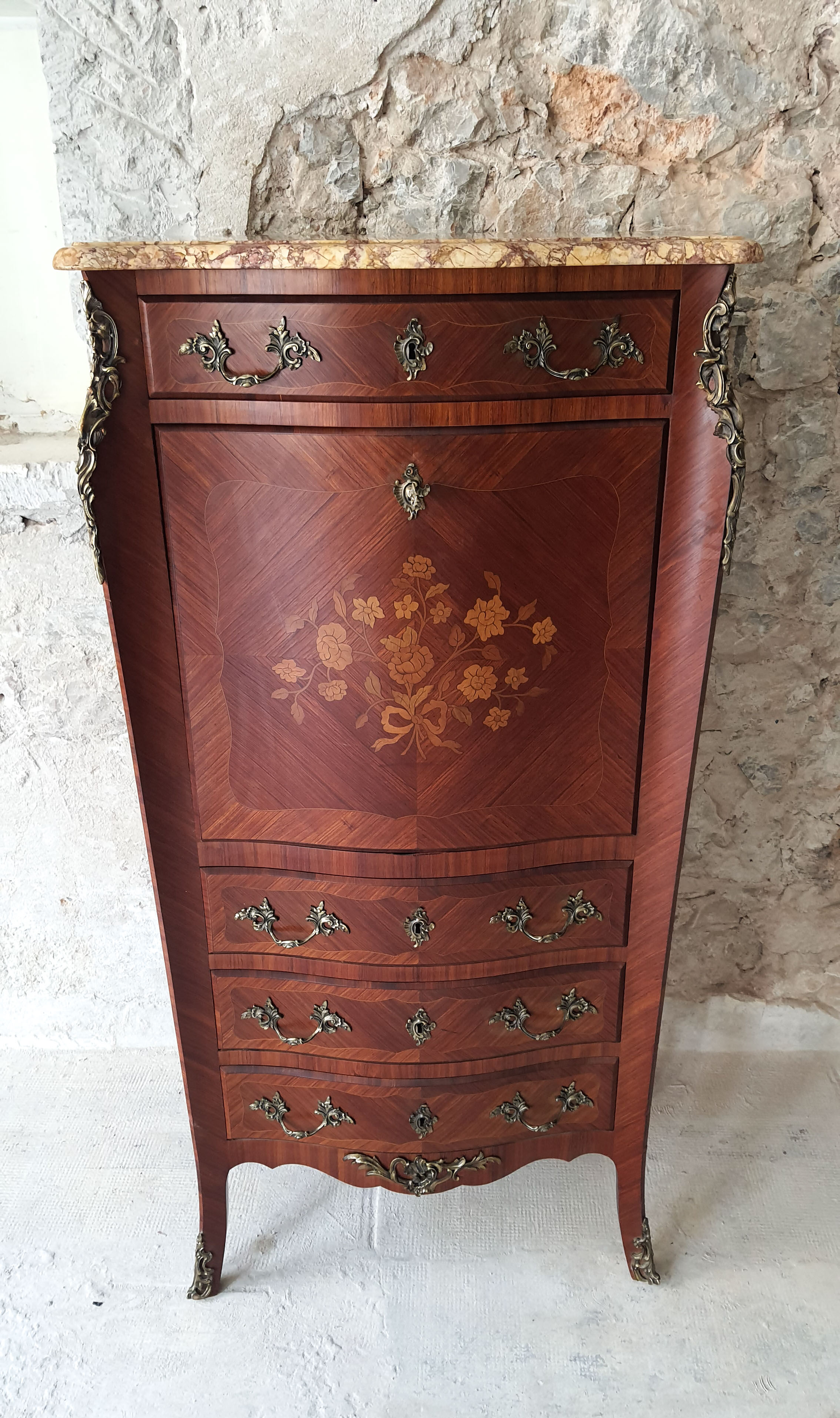 Secretary Louis XV rosewood marquetry