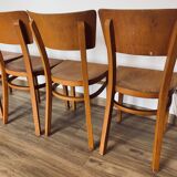 4 camel Thonet bistro chairs