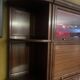 Modular display cabinet in mahogany