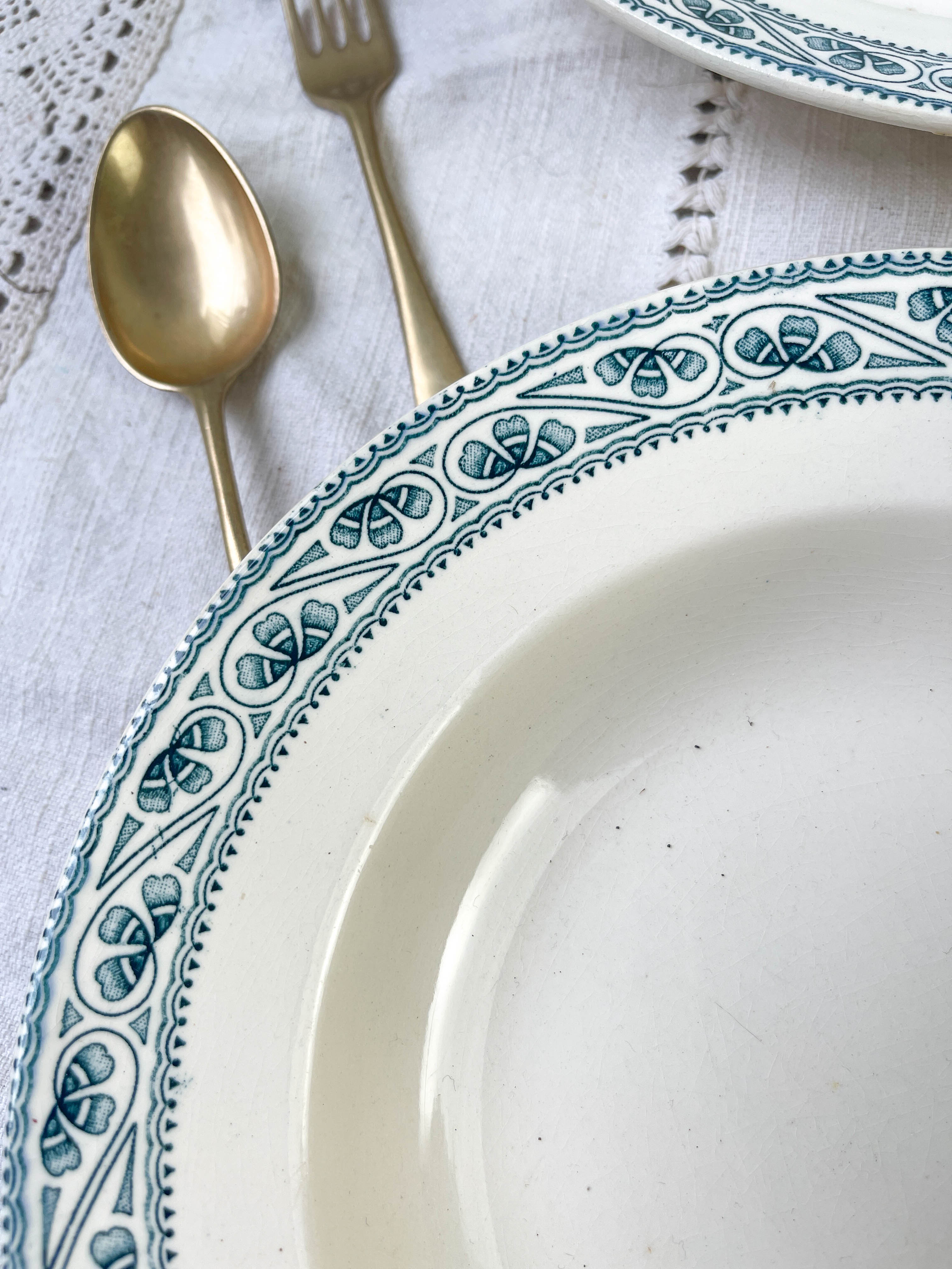 6 deep plates in Boulenger blue ironstone “Champigny”