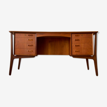 Mid-Century Danish Teak Executive Desk by Svend Aage Madsen, 1967.