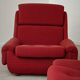 Paire de fauteuils rouge Atlantis Space Age République Tchèque 1970