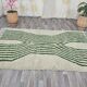 Handmade Berber rug, green and white, size 150 x 250 cm
