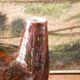 Raw double-neck vase, flame-formed ceramic, monogram JA, 1950s-60s.
