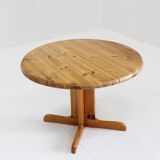 Table à manger ronde extensible vintage danoise en bois de pin des années 1960
