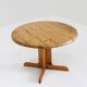 Vintage Danish round extendable dining table pine wood 1960s