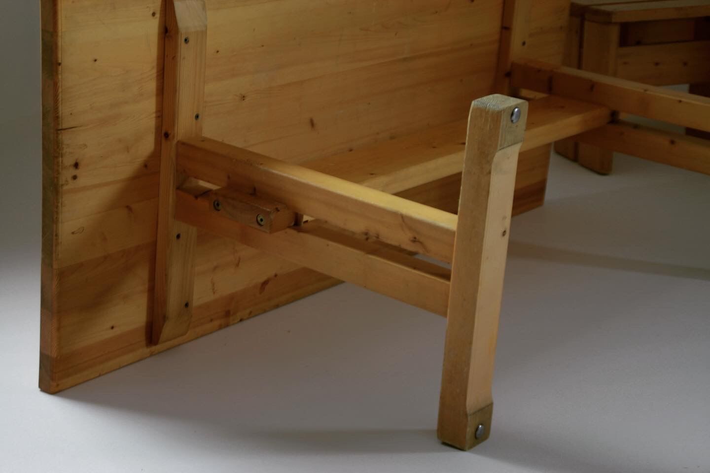 Table, bench and stools Les Arcs by Charlotte Perriand, France, 1960