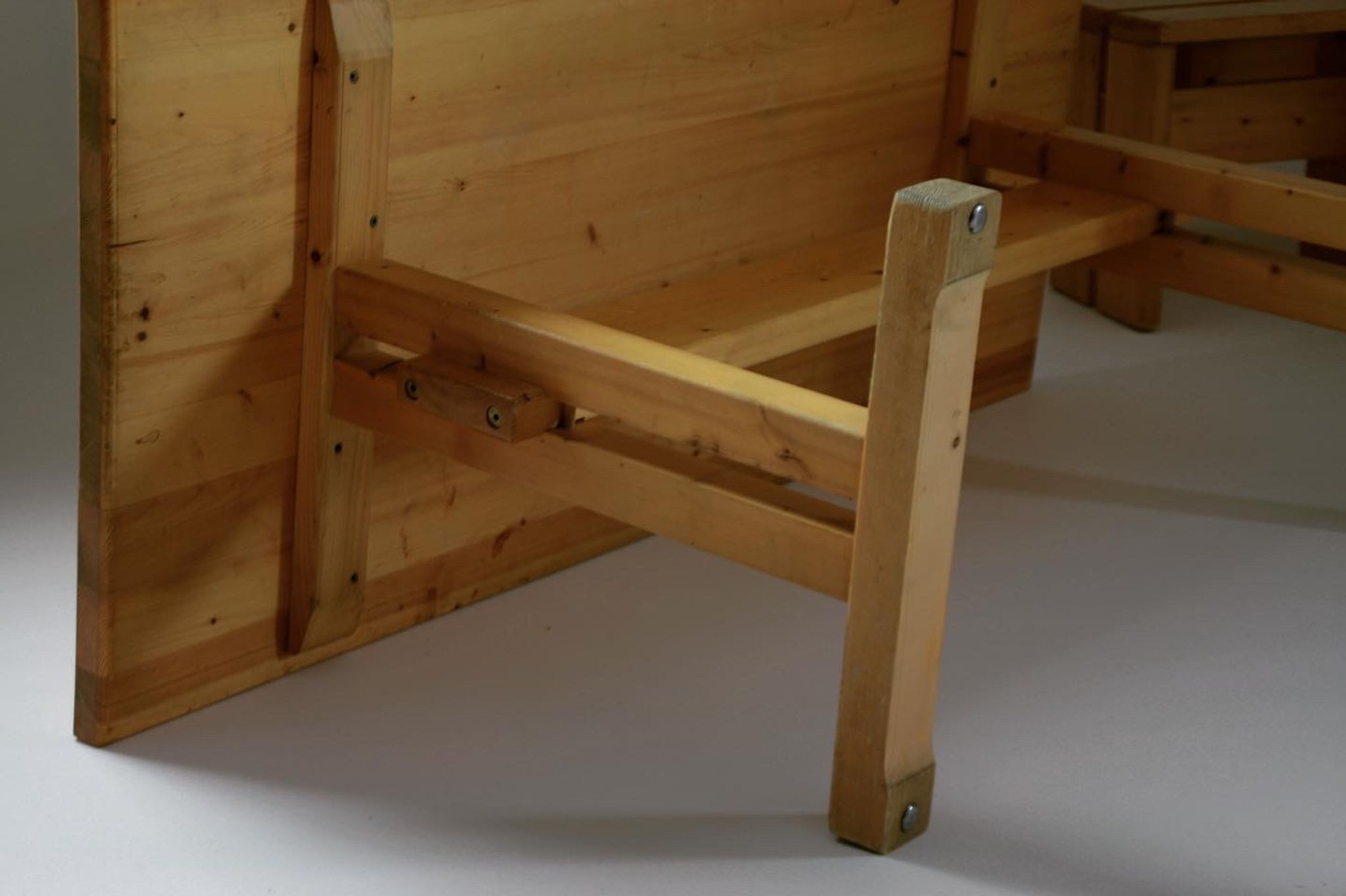 Table, bench and stools Les Arcs by Charlotte Perriand, France, 1960