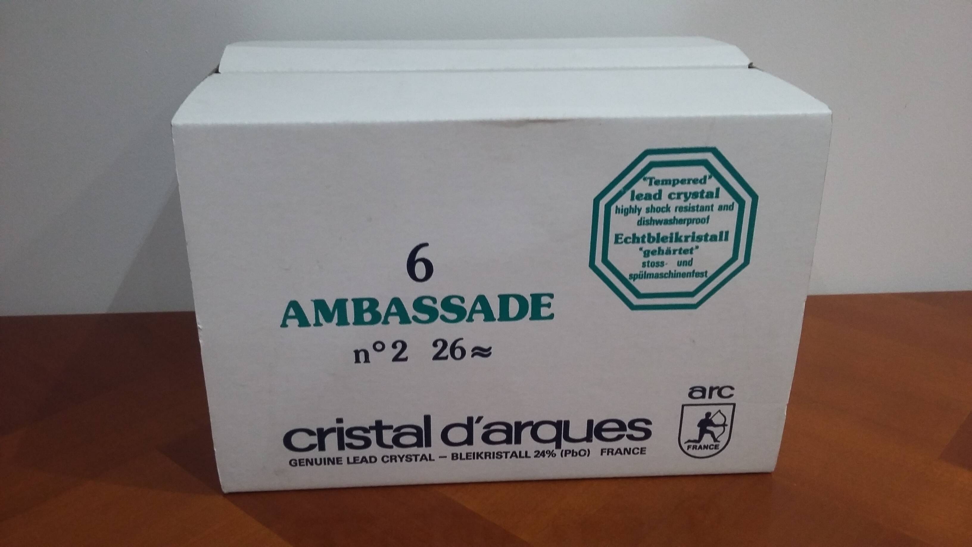 Très Joli Série De 6 Verre A Vin Ambassade En Cristal D'arques