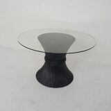 Bamboo and glass McGuire "Wheet" dining table, U.S.A, 1970's